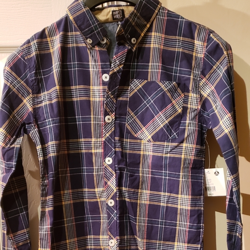 NWT Youth Plaid Long Sleeve Shirt